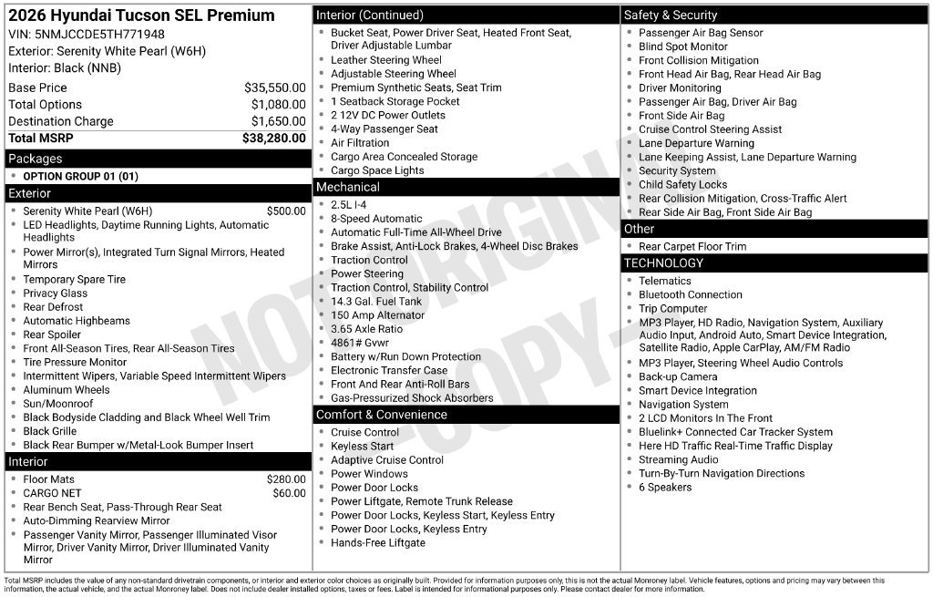 New 2026 Hyundai Tucson SEL AWD/4WD image 17