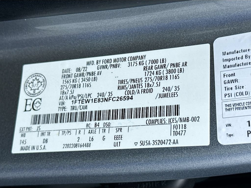 Used 2022 Ford F150 Tremor AWD/4WD image 33