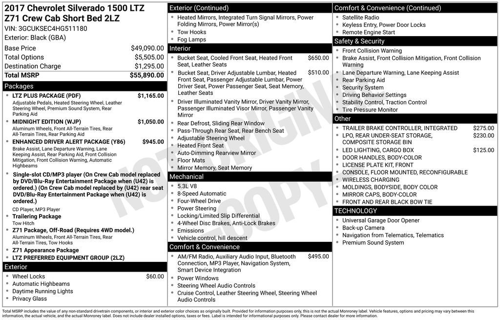 Used 2017 Chevrolet Silverado 1500 LTZ Z71 w/ LTZ Plus Package image 38