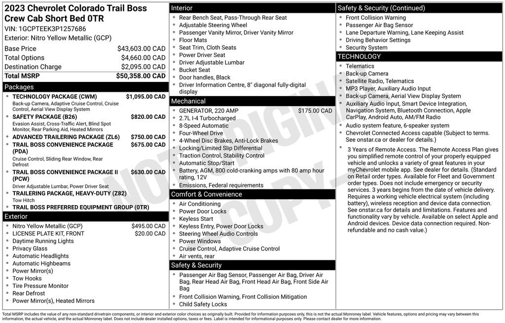 Used 2023 Chevrolet Colorado Trail Boss w/ Technology Package AWD/4WD image 27