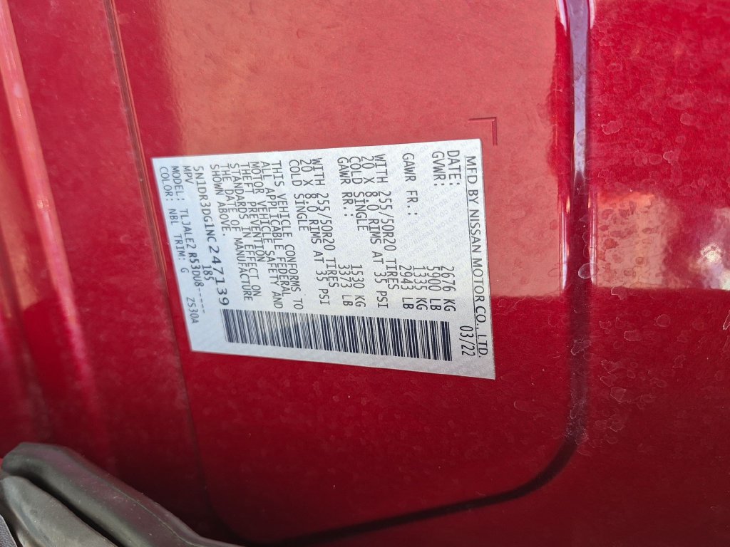 Used 2022 Nissan Pathfinder Platinum w/ Cargo Package FWD image 34