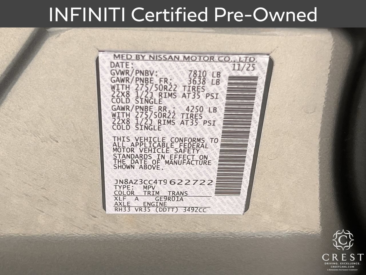 Certified 2026 INFINITI QX80 Autograph w/ Premium Cargo Package AWD/4WD image 34
