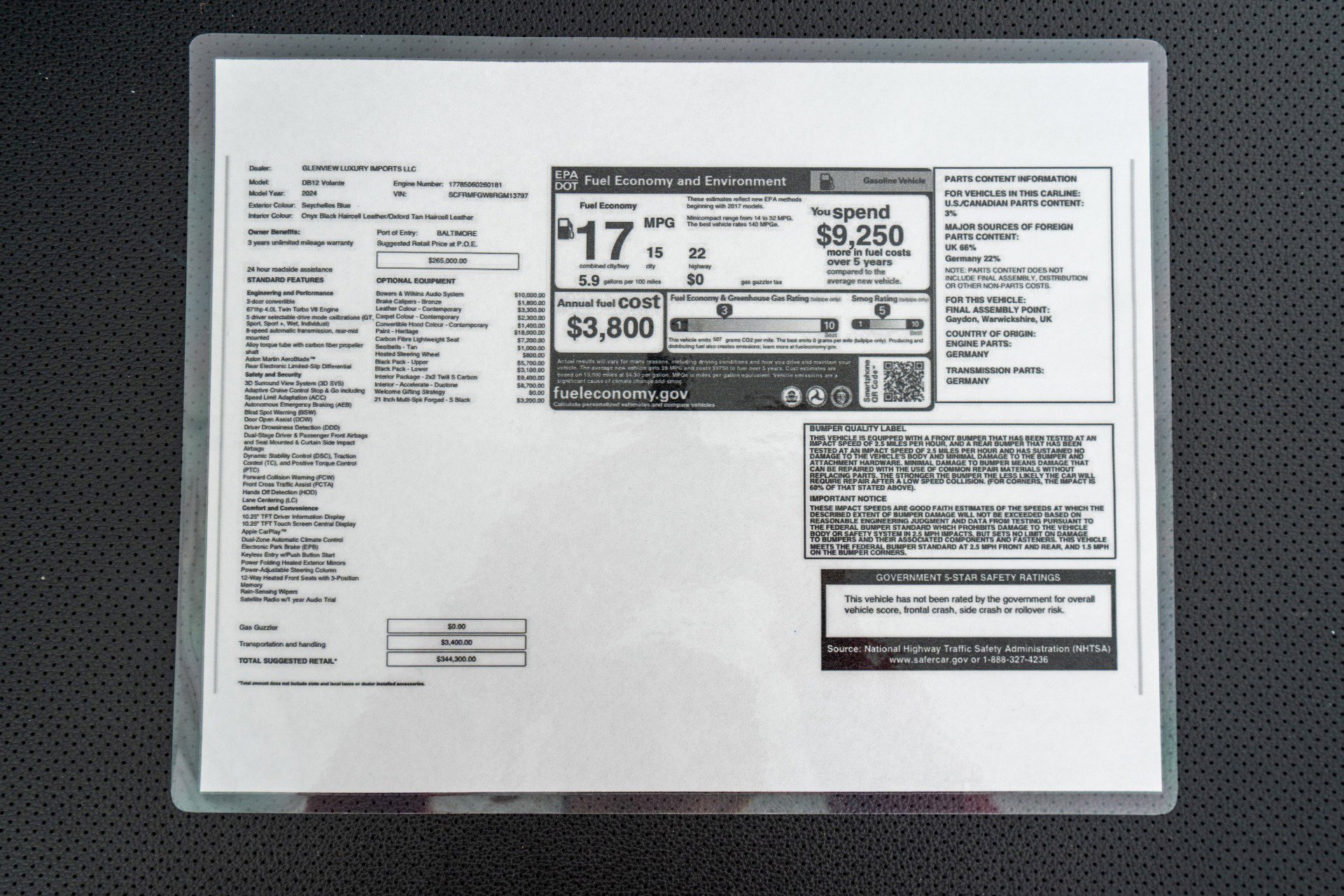 Used 2024 Aston Martin DB12 Volante -Carbon Fiber Bucket S image 24