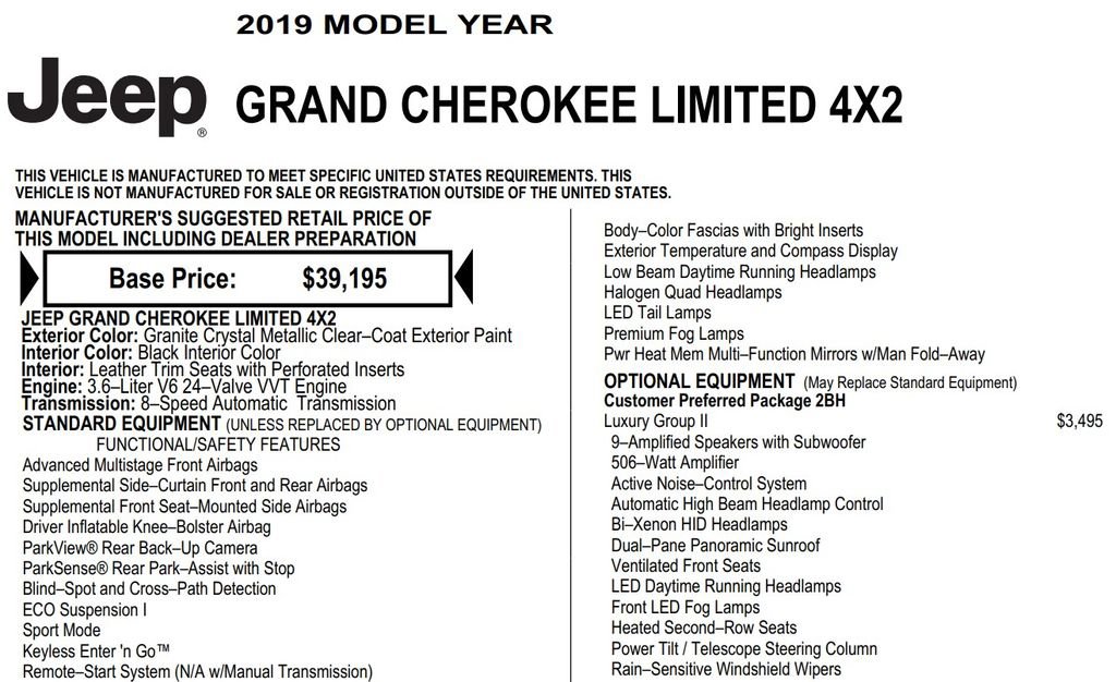 Used 2019 Jeep Grand Cherokee Limited w/ Luxury Group II RWD image 17