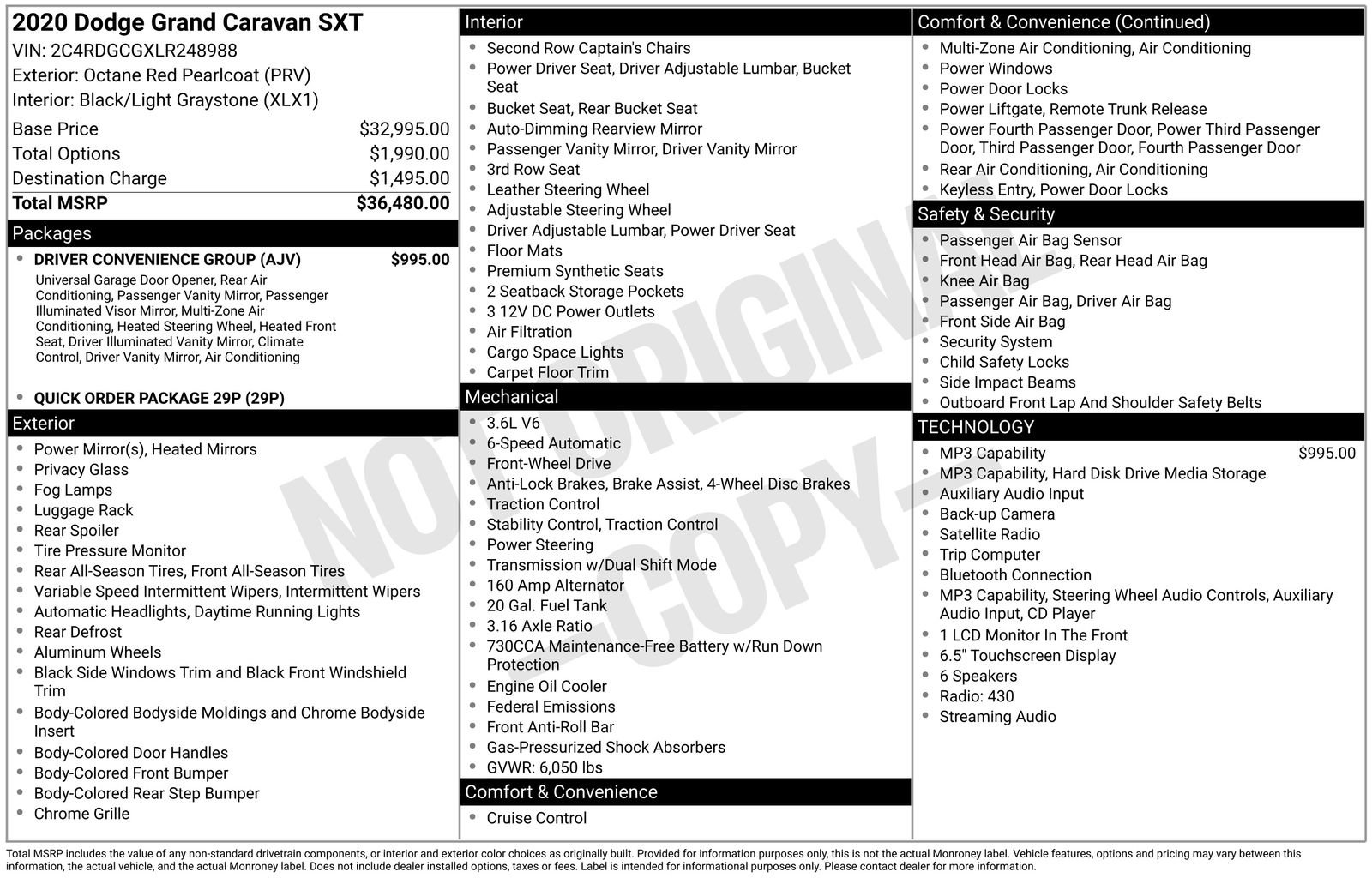 Used 2020 Dodge Grand Caravan SXT w/ Driver Convenience Group FWD image 82