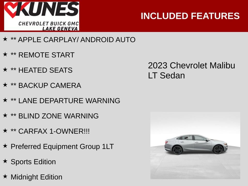 Used 2023 Chevrolet Malibu LT w/ Sport Edition image 2