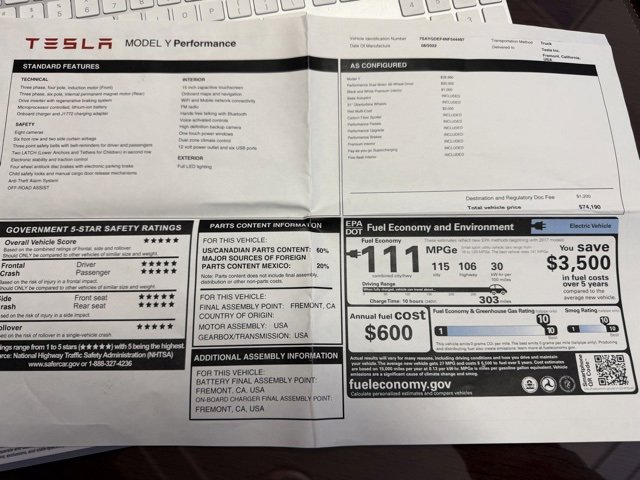 Used 2022 Tesla Model Y Performance image 11