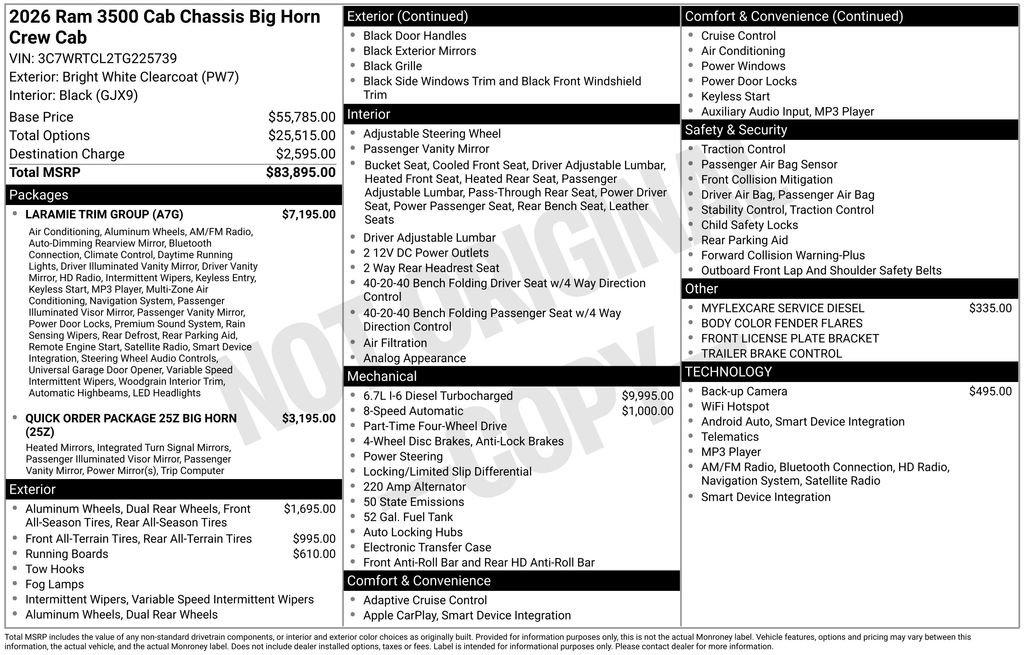 New 2026 RAM 3500 Big Horn w/ Laramie Trim Package image 12
