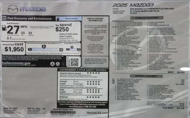 Used 2025 MAZDA MAZDA3 2.5 Turbo Sedan w/Premium Plus AWD/4WD image 16