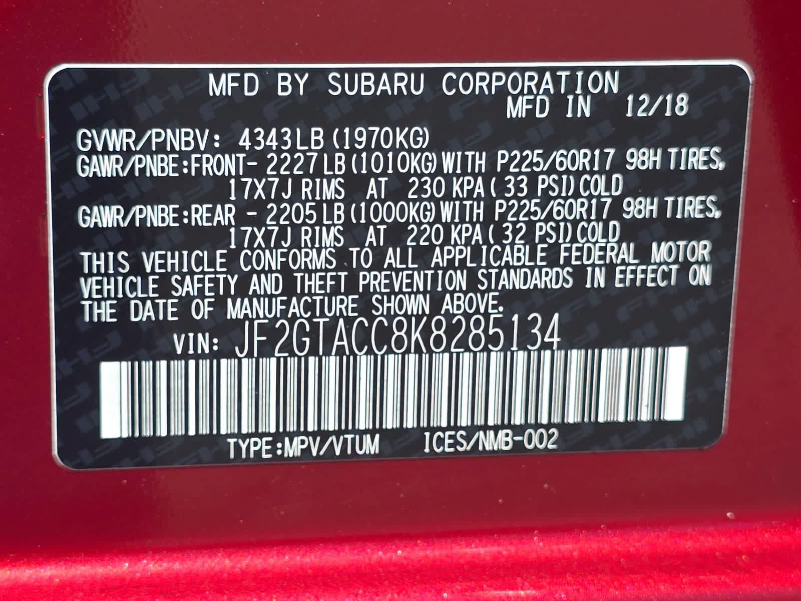 Used 2019 Subaru Crosstrek 2.0i Premium w/ Popular Package #2 AWD/4WD image 33
