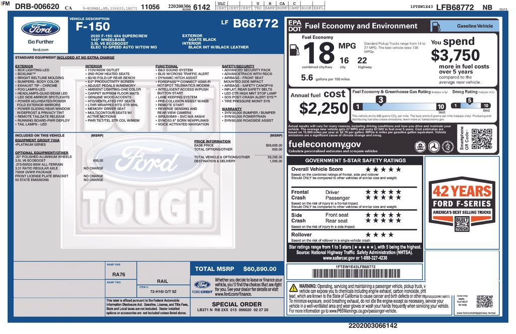 Used 2020 Ford F150 Platinum AWD/4WD image 12