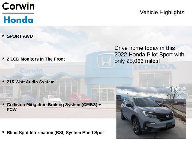 Used 2022 Honda Pilot Sport image 6