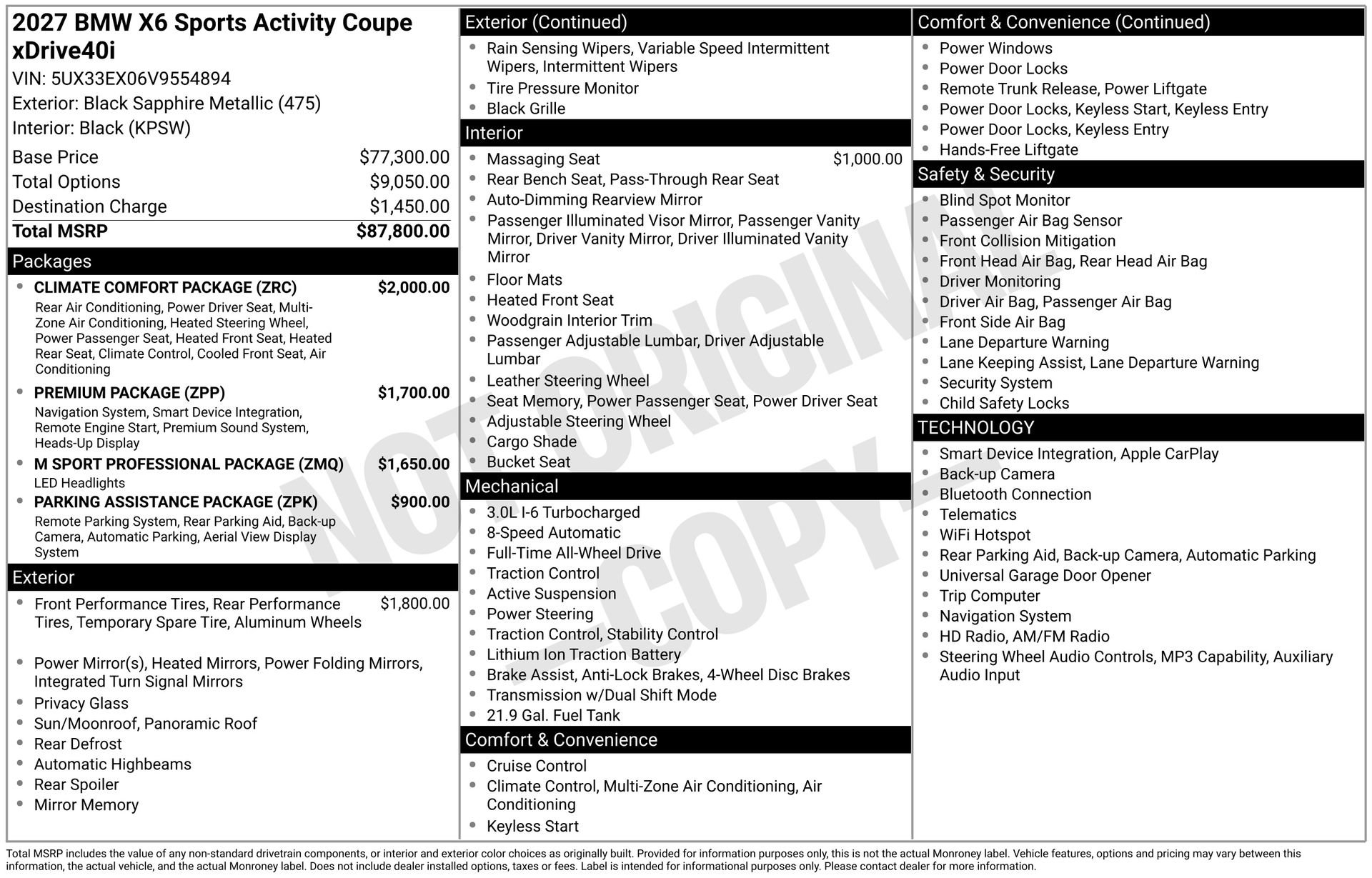New 2027 BMW X6 xDrive40i w/ Climate Comfort Package AWD/4WD image 11