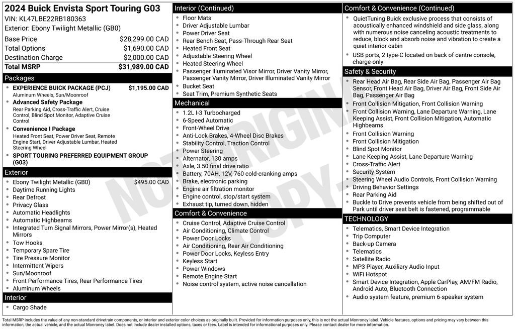 Used 2024 Buick Envista Sport Touring w/ Experience Buick Package FWD image 40