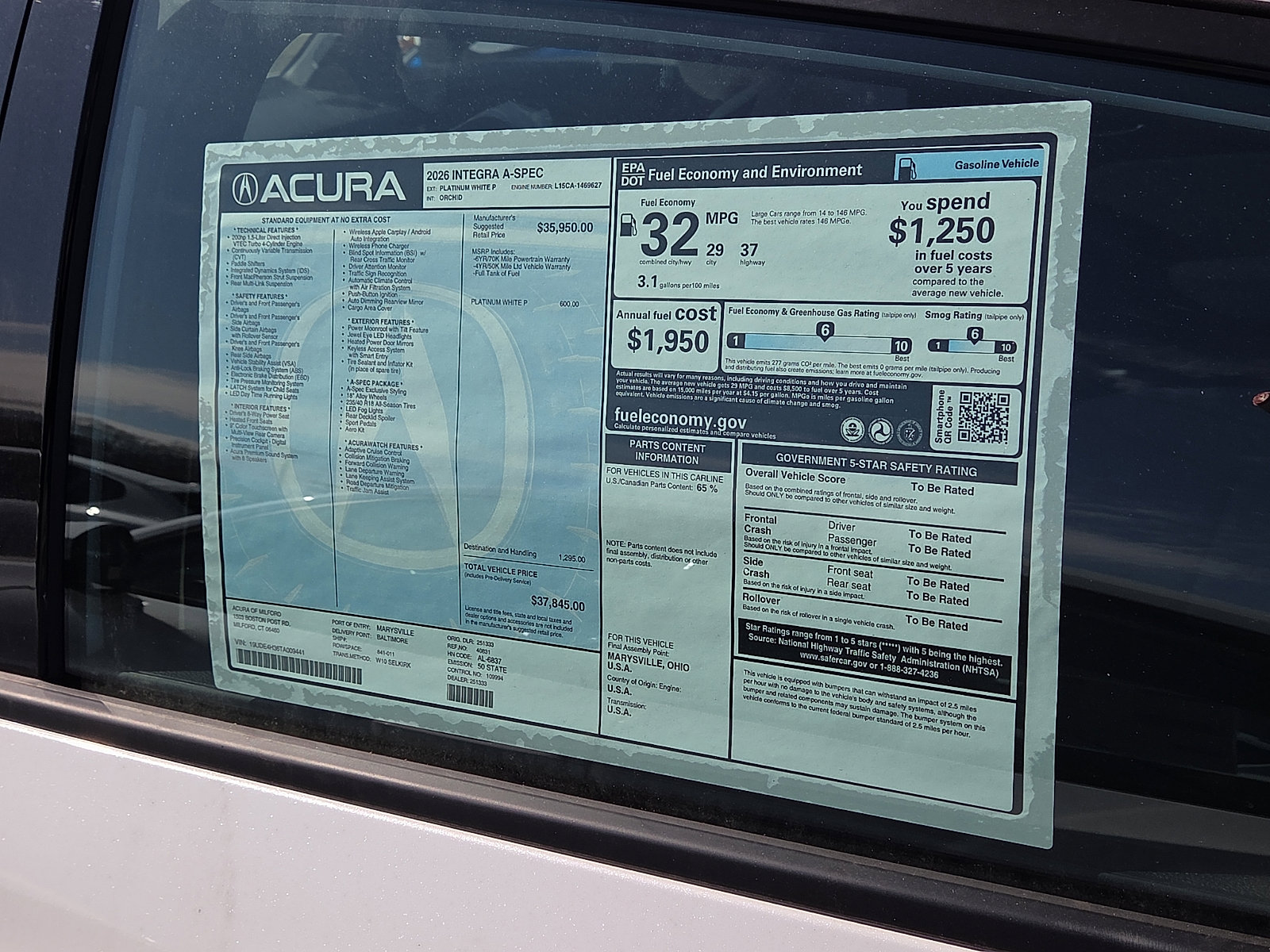 New 2026 Acura Integra A-Spec FWD image 5