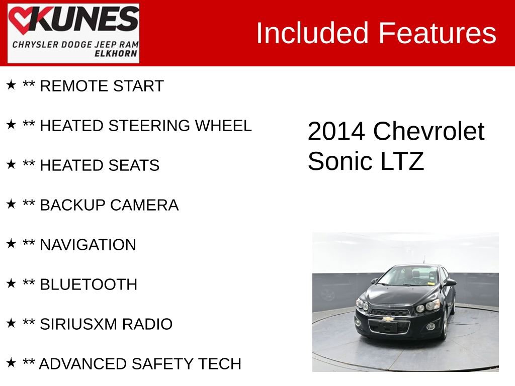 Used 2014 Chevrolet Sonic LTZ image 3