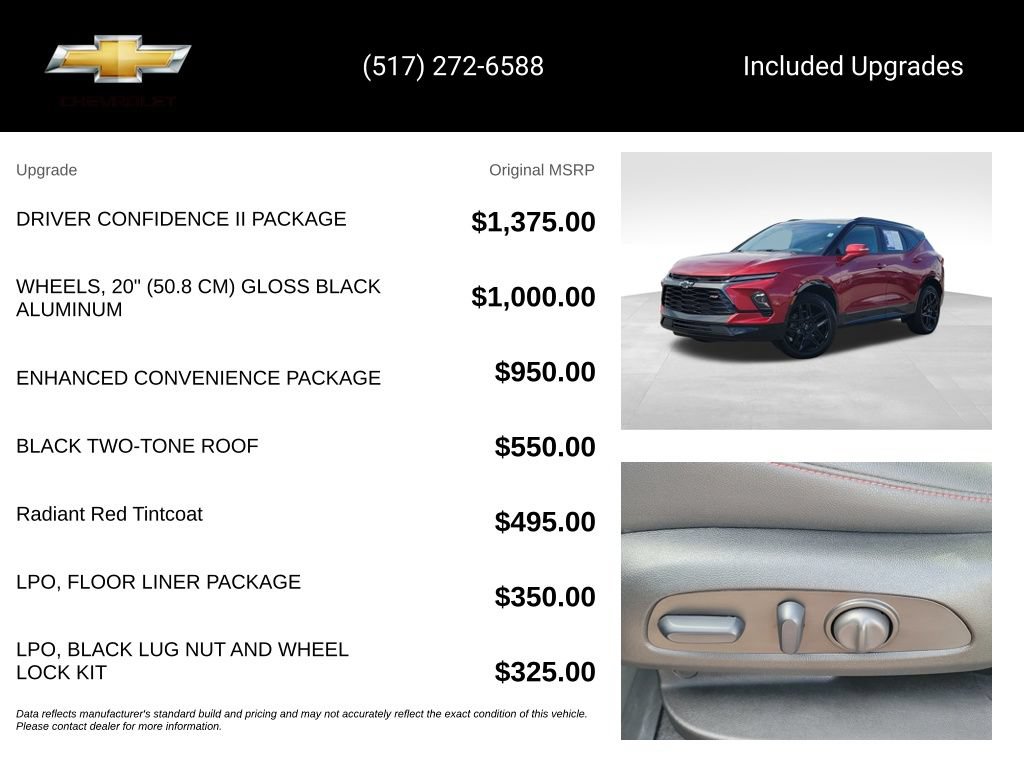 Certified 2024 Chevrolet Blazer RS w/ Driver Confidence II Package AWD/4WD image 15