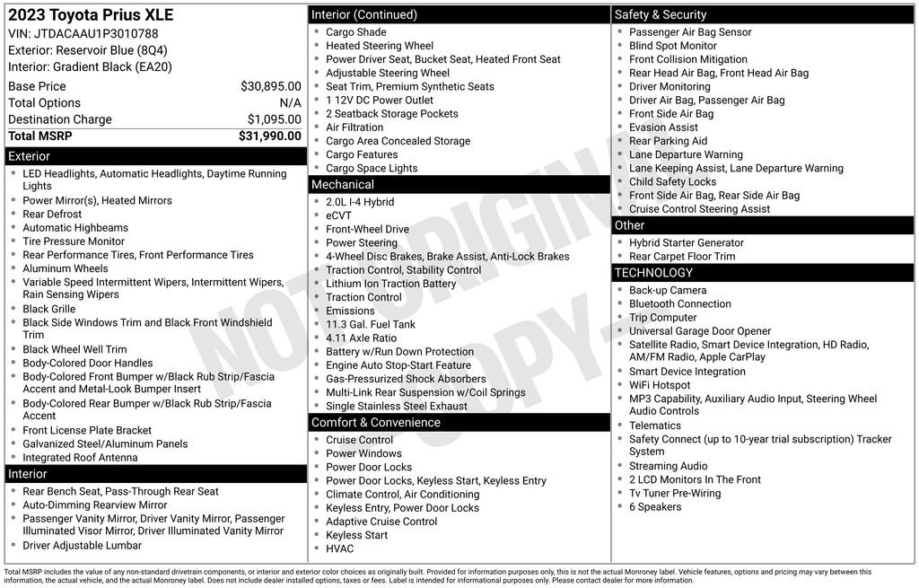 Used 2023 Toyota Prius XLE FWD image 6