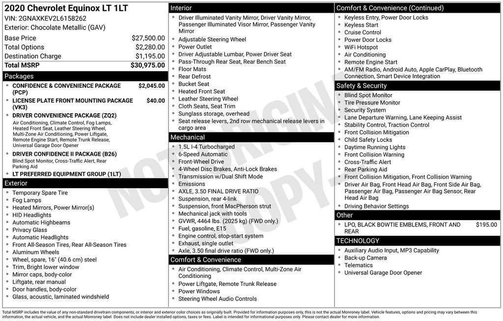 Certified 2020 Chevrolet Equinox LT FWD image 34