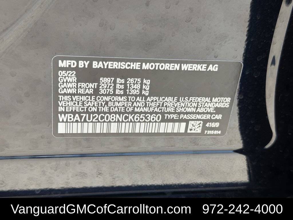 Used 2022 BMW 750i xDrive w/ M Sport Package AWD/4WD image 59