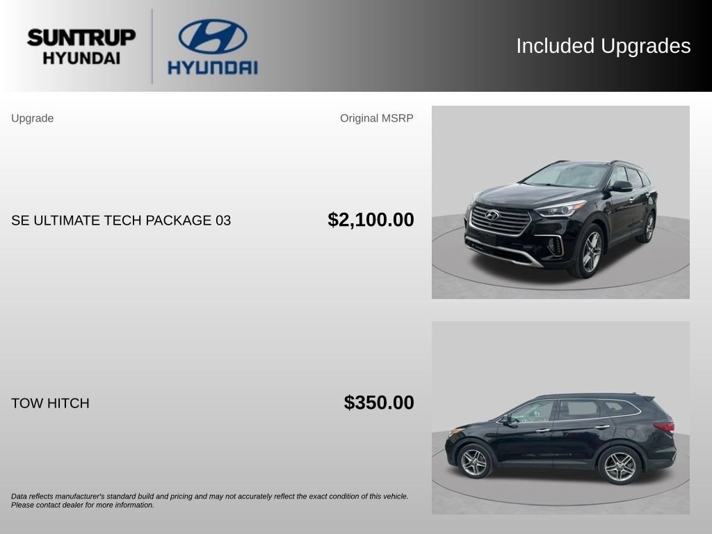 Used 2017 Hyundai Santa Fe AWD w/ SE Ultimate Tech Package 03 image 2