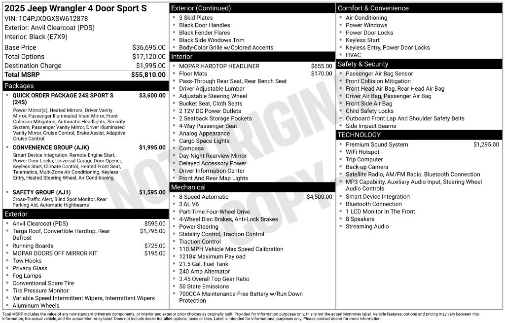 Used 2025 Jeep Wrangler Unlimited Sport AWD/4WD image 9
