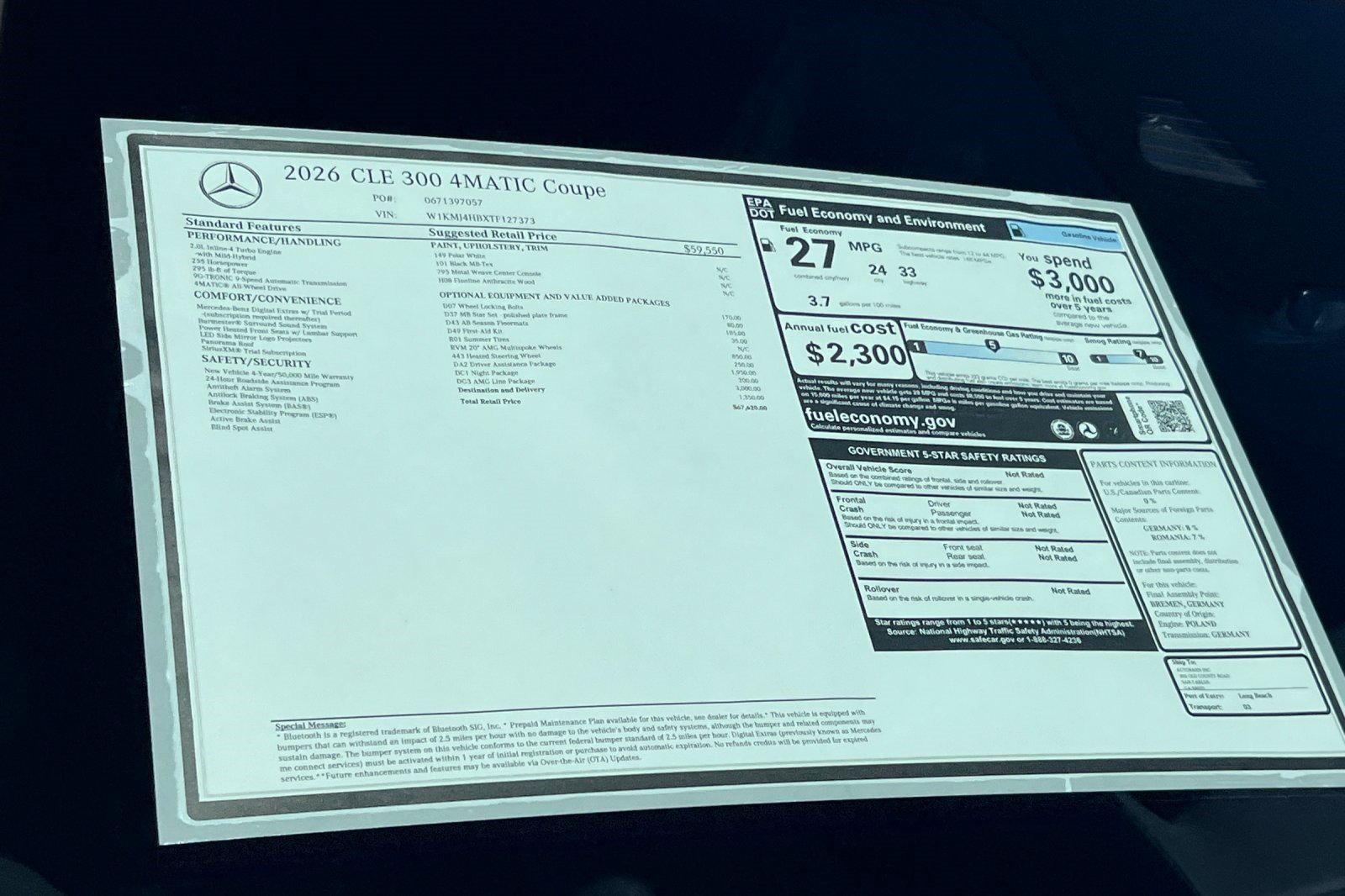 New 2026 Mercedes-Benz CLE 300 4MATIC Coupe image 29