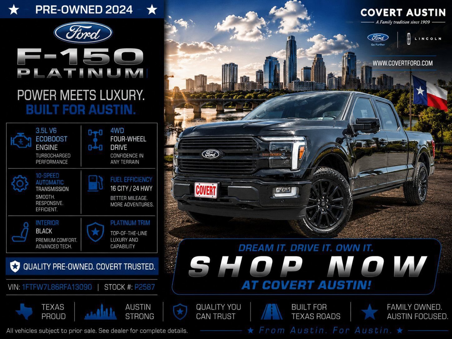 Certified 2024 Ford F150 Platinum w/ FX4 Off-Road Package