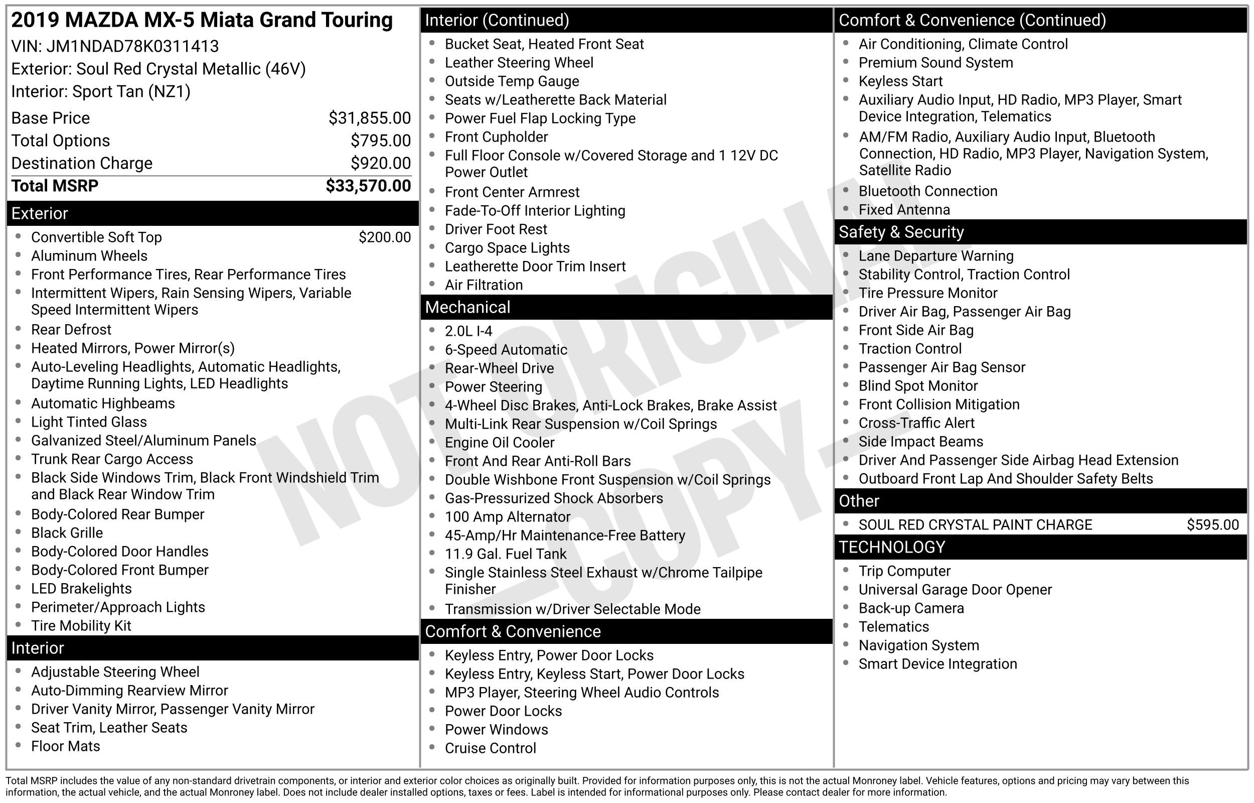 Used 2019 MAZDA MX-5 Miata Grand Touring image 42
