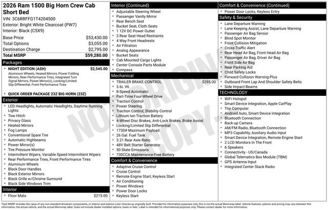 New 2026 RAM 1500 Big Horn w/ Night Edition AWD/4WD image 4