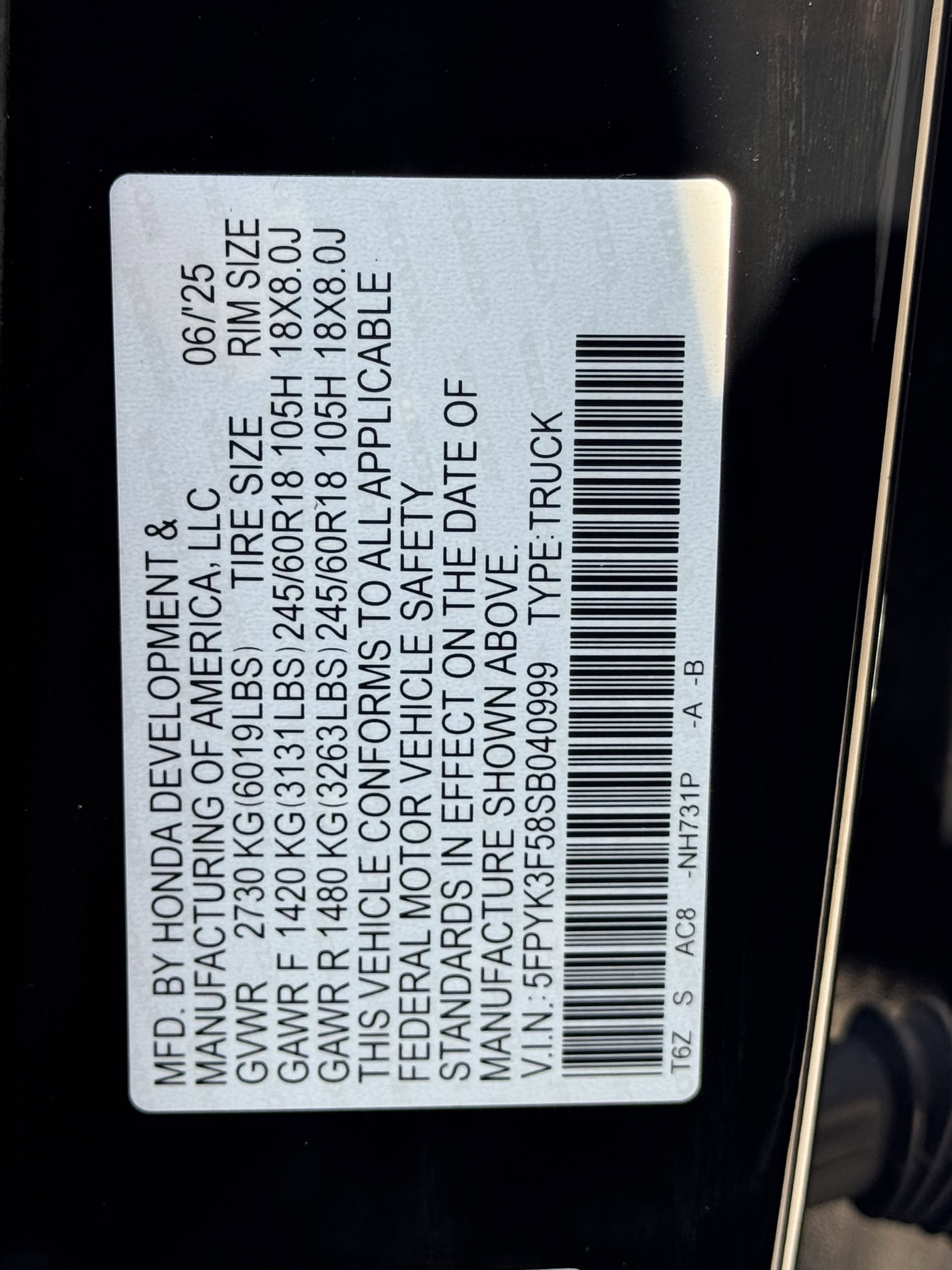 Used 2025 Honda Ridgeline RTL image 34