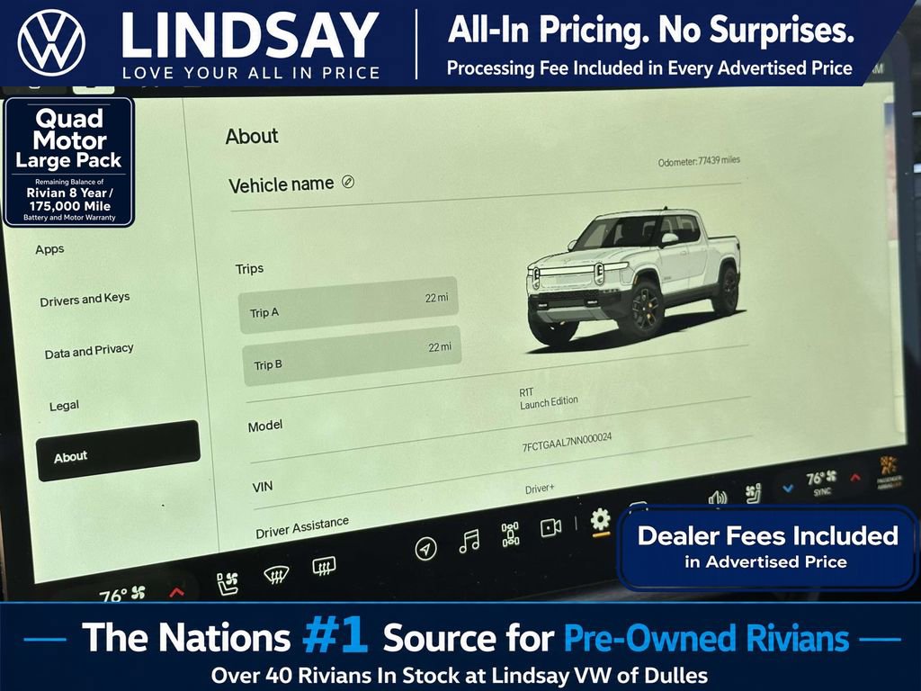 Used 2022 Rivian R1T Launch Edition AWD/4WD image 22