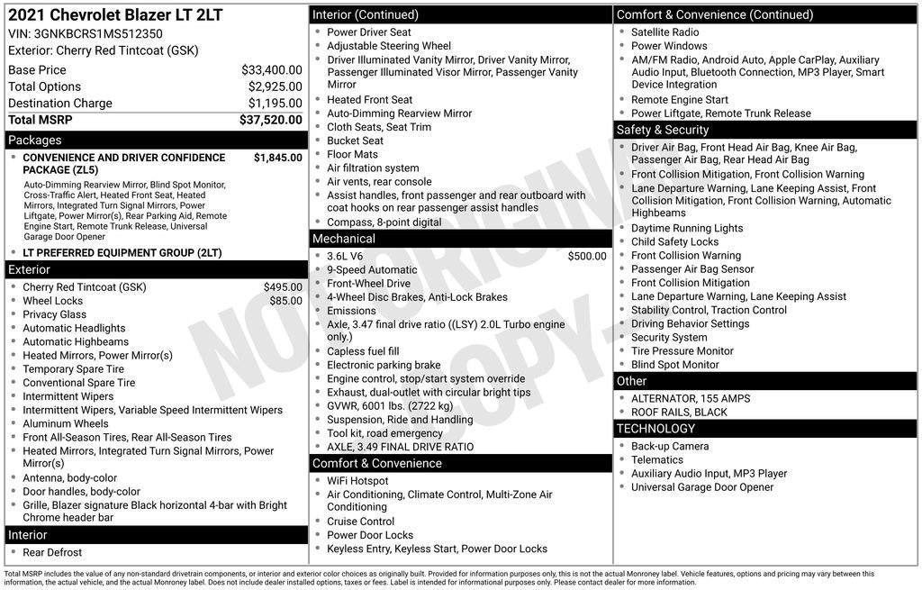 Used 2021 Chevrolet Blazer LT image 40