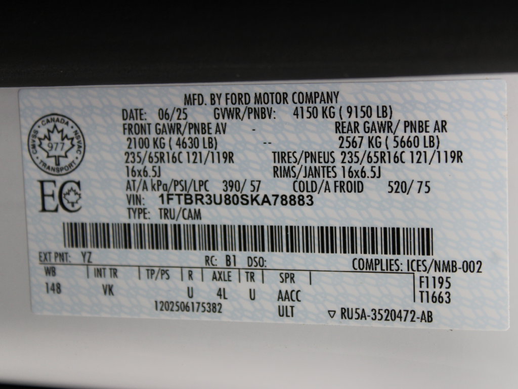 Used 2025 Ford Transit 250 148 High Roof Extended AWD w/ Load Area Protection Package image 54
