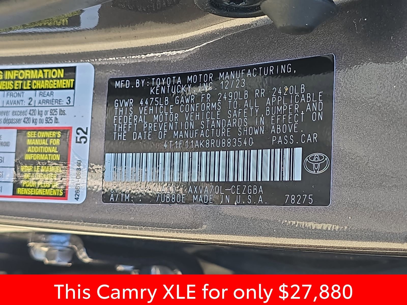 Used 2024 Toyota Camry XLE FWD image 41