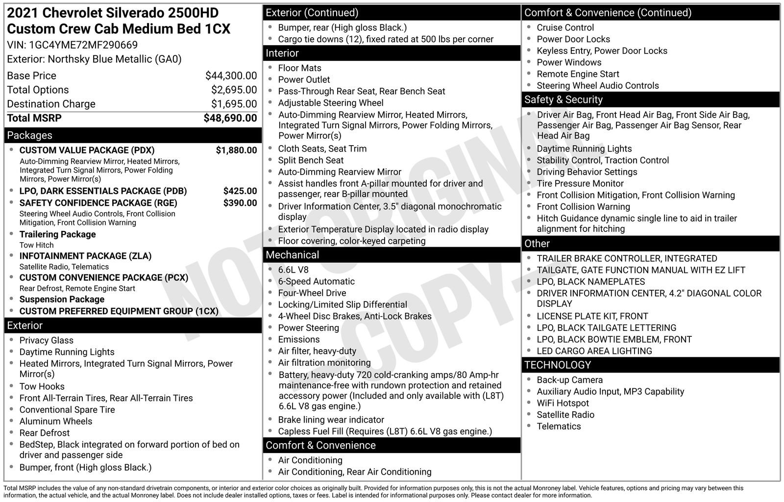 Used 2021 Chevrolet Silverado 2500 Custom w/ Custom Value Package AWD/4WD image 30