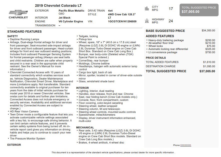 Used 2019 Chevrolet Colorado LT w/ LT Convenience Package AWD/4WD image 31
