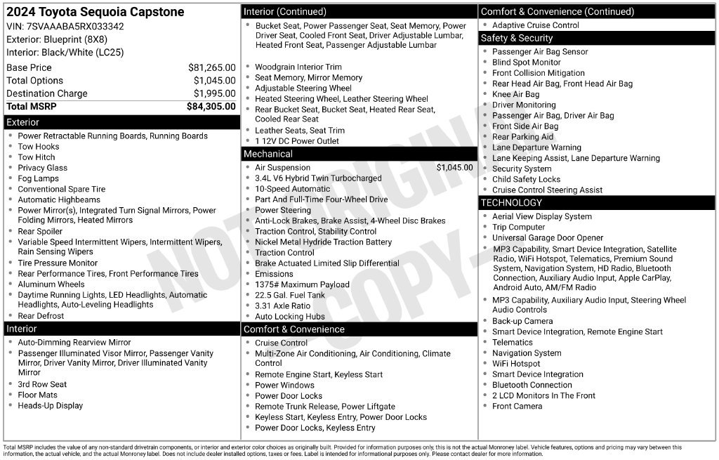 Used 2024 Toyota Sequoia Capstone AWD/4WD image 25