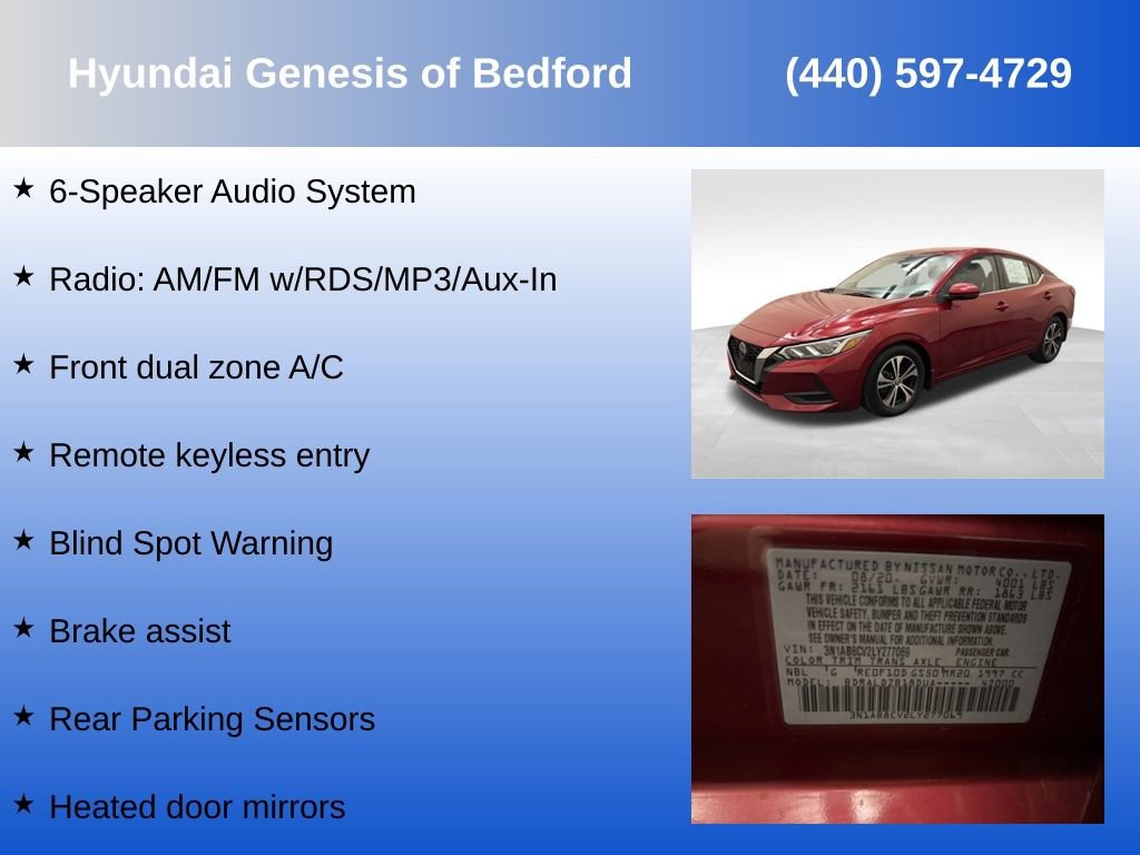 Used 2020 Nissan Sentra SV FWD image 7
