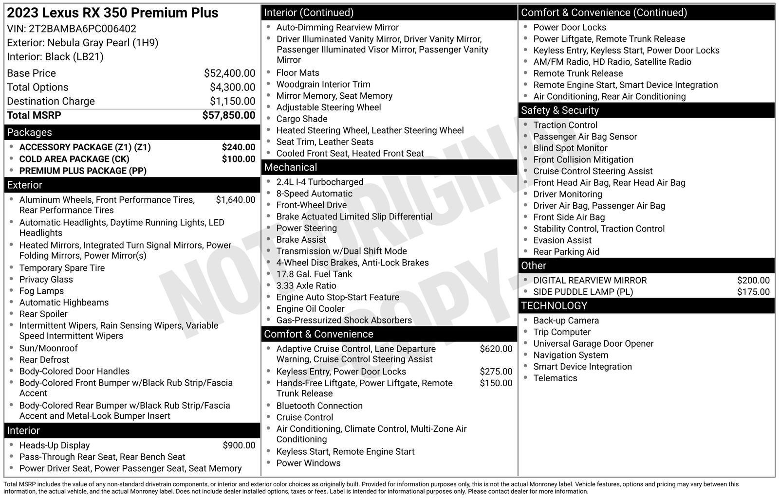 Used 2023 Lexus RX 350 Premium Plus w/ Accessory Package (Z1) FWD image 36