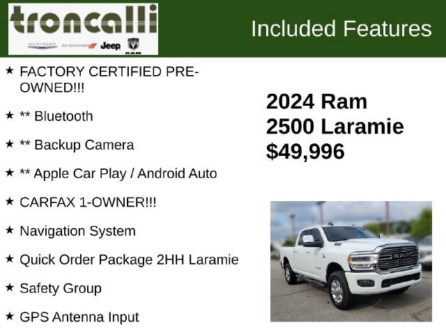 Certified 2024 RAM 2500 Laramie w/ Safety Group AWD/4WD image 5