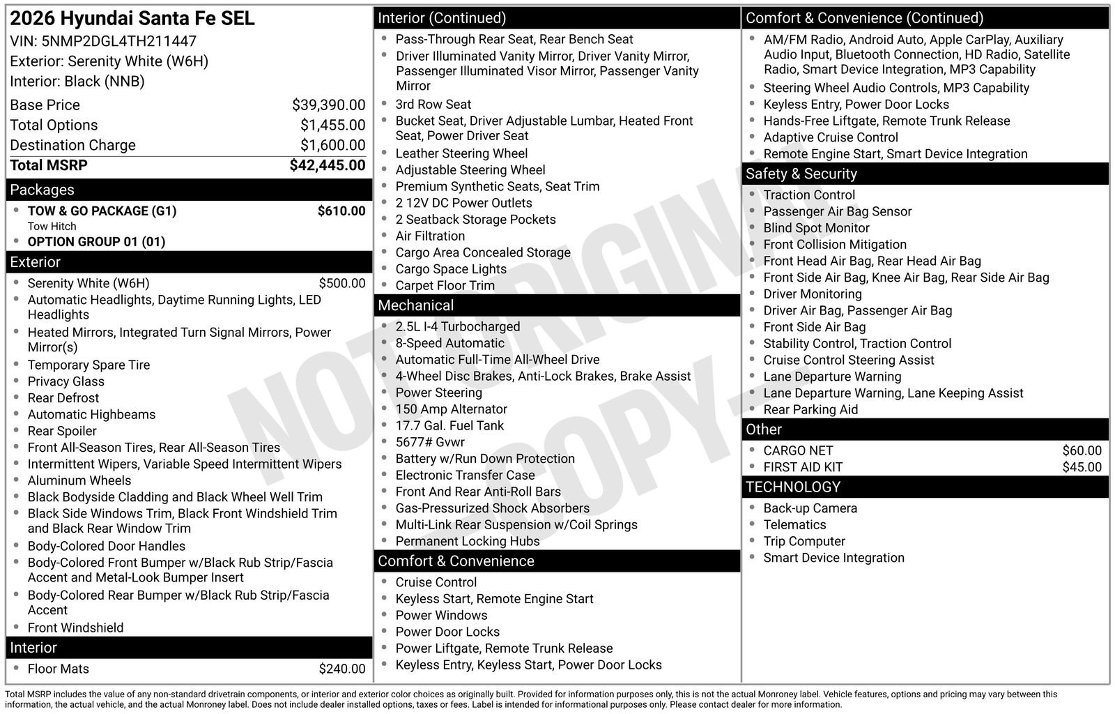New 2026 Hyundai Santa Fe SEL w/ Tow & Go Package AWD/4WD image 18