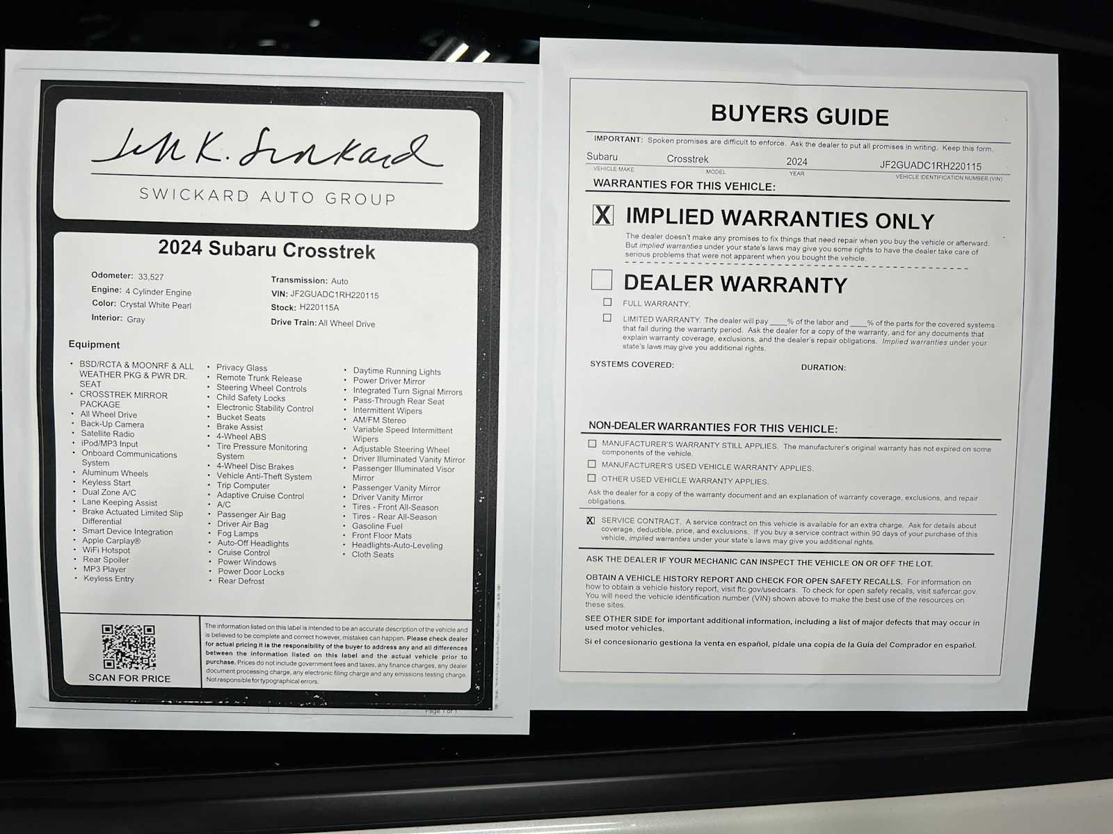 Used 2024 Subaru Crosstrek 2.0i Premium AWD/4WD image 40