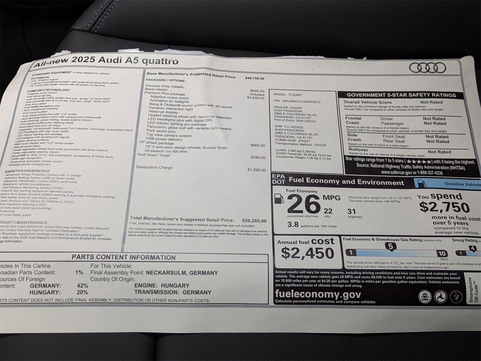 New 2025 Audi A5 2.0T Premium Plus image 18