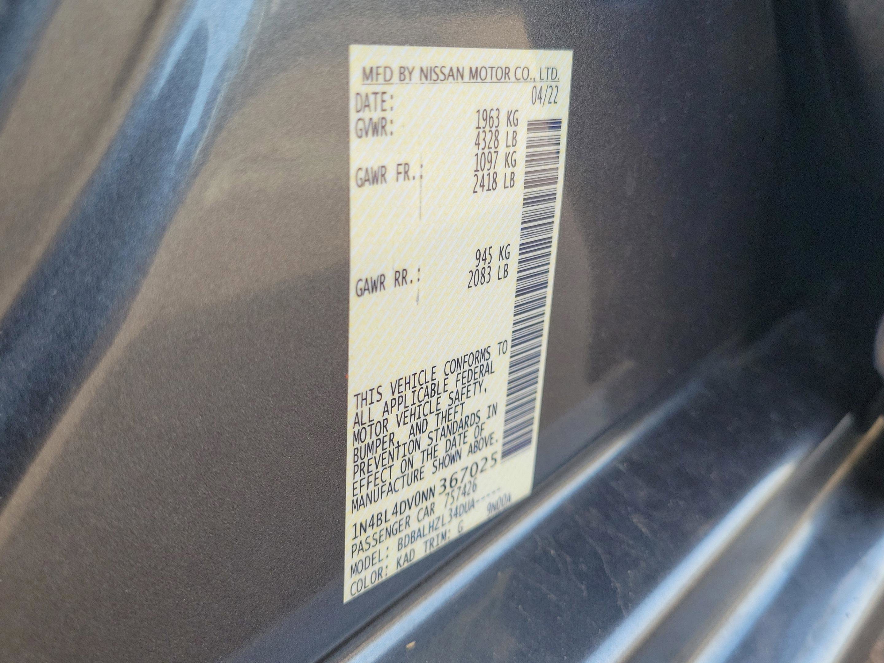 Certified 2022 Nissan Altima 2.5 SV image 30