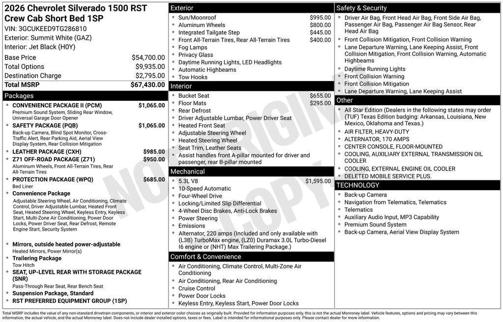New 2026 Chevrolet Silverado 1500 RST w/ Safety Package AWD/4WD image 26