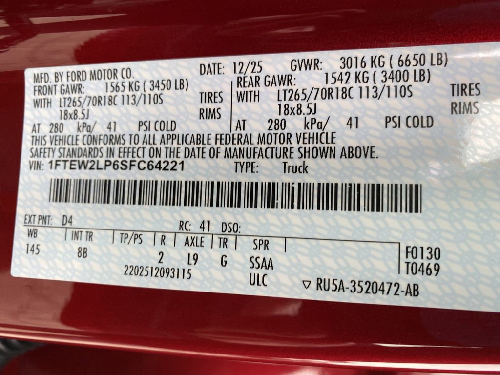 New 2025 Ford F150 STX w/ Equipment Group 201A FX4 image 48