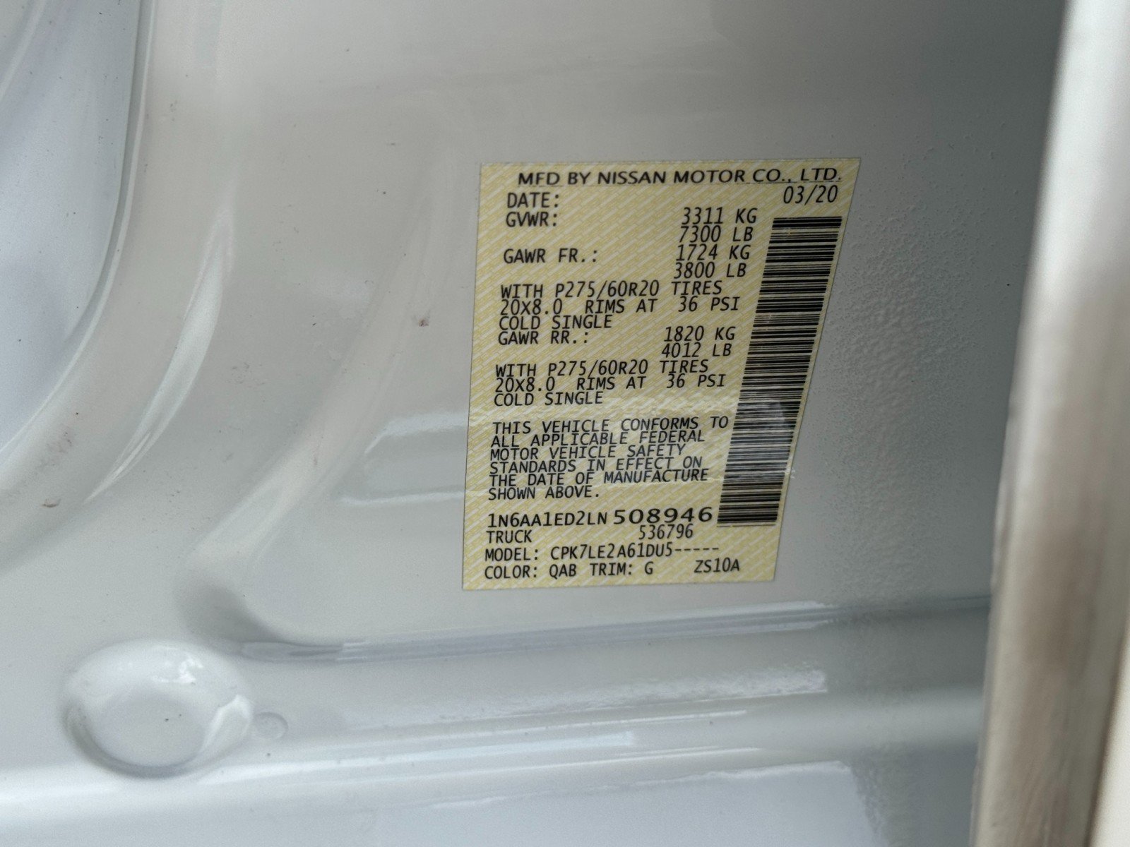 Used 2020 Nissan Titan SL w/ Protection Package 1 AWD/4WD image 45