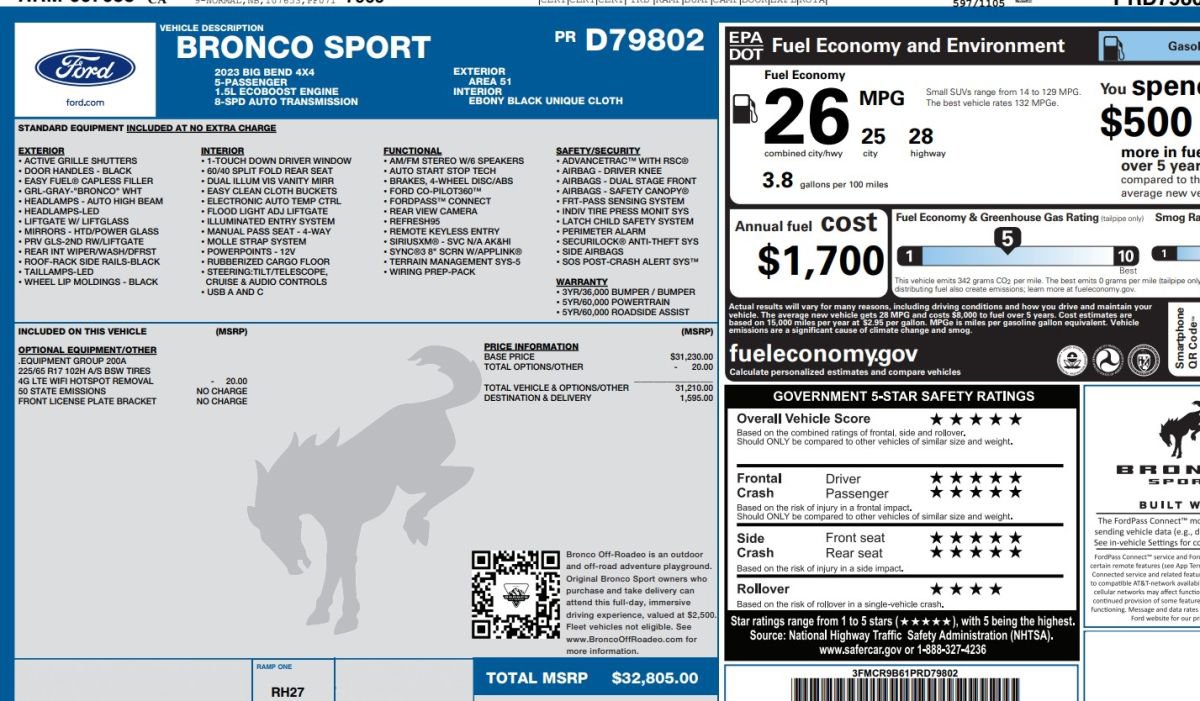 Used 2023 Ford Bronco Sport Big Bend image 17