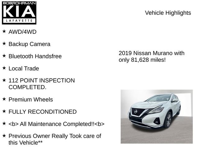Used 2019 Nissan Murano SL w/ SL Technology Package AWD/4WD image 7